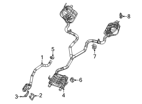 2021 Jeep Grand Cherokee L Exhaust Components EXHAUST Diagram for 68440476AA