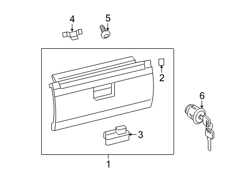 2021 Nissan NV3500 Glove Box Striker-Glove Box Lid Diagram for 68640-1PA0A