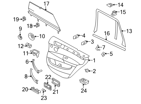 2009 BMW X5 Front Door Right System Latch Diagram for 51217315022
