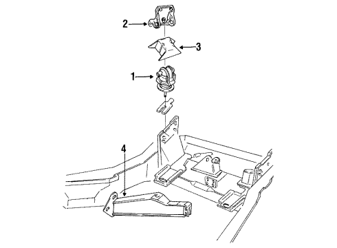 1995 Chevrolet Corvette Engine Mounting BRACKET, Engine Mounting Diagram for 14104624