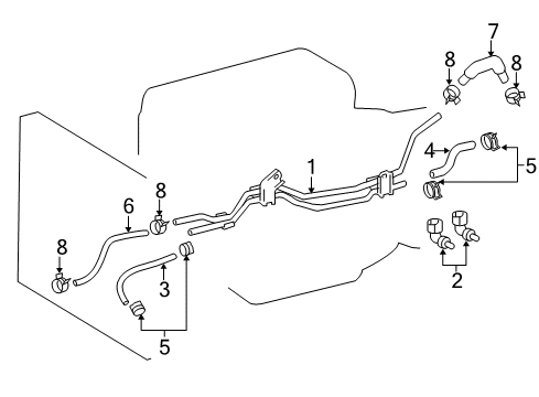 2016 Lexus LS460 Trans Oil Cooler Hose, Oil Cooler Outlet, NO.1 Diagram for 32942-50090