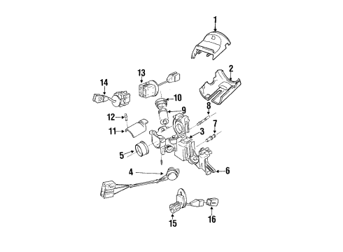 1992 BMW 318i Switches Ignition Starter Switch Diagram for 61321383365