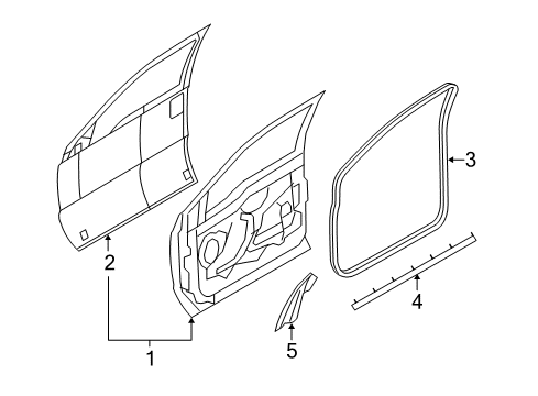 2008 Ford F-250 Super Duty Front Door Weatherstrip On Body Diagram for 3C3Z-2820709-BA