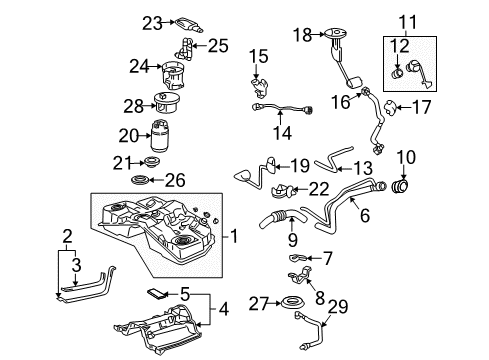 2006 Lexus SC430 Fuel Injection Hose, Fuel Tank To Filler Pipe Diagram for 77213-24010