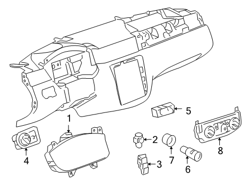 2015 Chevrolet Impala Limited Cluster & Switches, Instrument Panel Dash Control Unit Diagram for 22884768