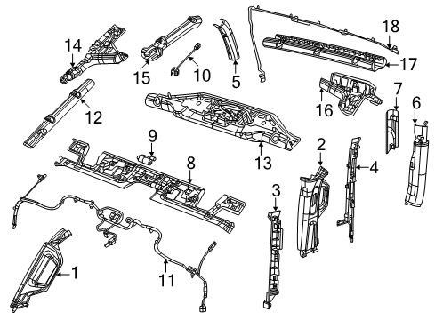 2019 Jeep Wrangler Interior Trim - Roll Bar & Components Audio Diagram for 68335415AA
