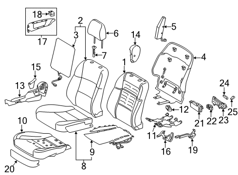 2013 Lexus GS450h Passenger Seat Components Knob, Power Seat Switch Diagram for 84921-30170