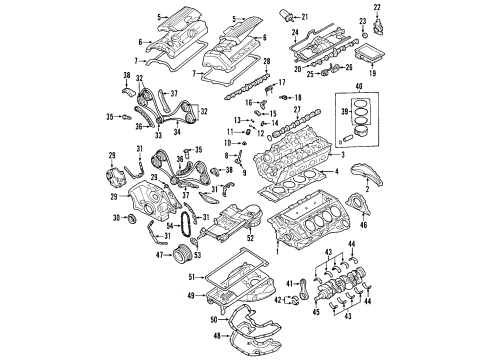 2007 BMW X5 Engine Parts, Mounts, Cylinder Head & Valves, Camshaft & Timing, Variable Valve Timing, Oil Pan, Oil Pump, Balance Shafts, Crankshaft & Bearings, Pistons, Rings & Bearings Timing Case Cover, Top Diagram for 11147540944