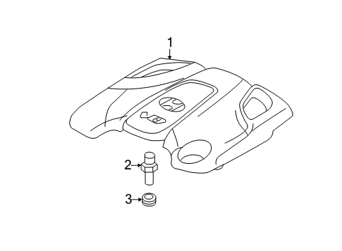 2011 Hyundai Equus Engine Appearance Cover Insulator Diagram for 292443F000