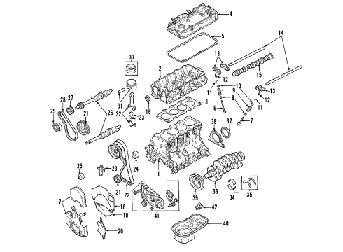 2005 Chrysler Sebring Engine Parts, Mounts, Cylinder Head & Valves, Camshaft & Timing, Oil Pan, Oil Pump, Balance Shafts, Crankshaft & Bearings, Pistons, Rings & Bearings Guide-Timing Chain Diagram for 4663637