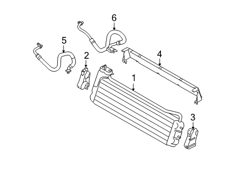 2006 BMW M5 Oil Cooler Lateral Body Part, Engine-Oil Cooler Diagram for 17222282683