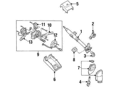 1997 Ford Aspire Steering Column, Steering Wheel & Trim, Steering Gear & Linkage Lower Shaft Diagram for F4BZ3B676A