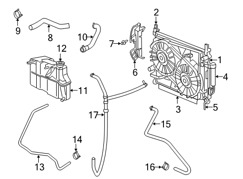 2009 Chrysler 300 Radiator & Components Hose-Bottle Supply Diagram for 55038127AA