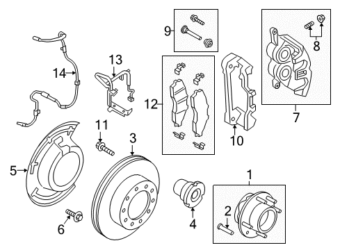 2017 Ford F-350 Super Duty Front Brakes Wheel Stud Diagram for HCPZ-1107-E