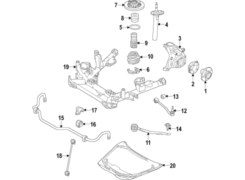 2017 BMW X4 Front Suspension Components, Lower Control Arm, Ride Control, Stabilizer Bar Swing Support, Front, Left Diagram for 31306787163
