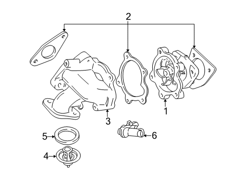 1999 Pontiac Sunfire Cooling System, Radiator, Water Pump, Cooling Fan Water Pump Gasket Set Diagram for 12462264