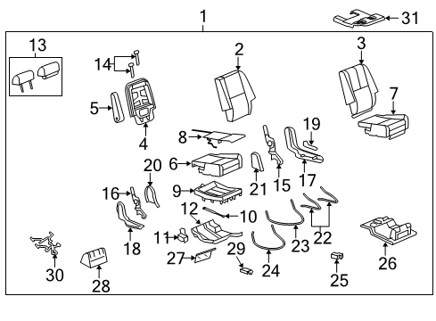 2010 Chevrolet Tahoe Heated Seats Pad-Rear Seat Cushion Diagram for 22771039