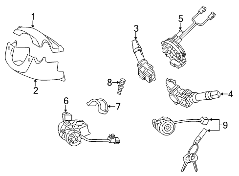 2012 Hyundai Elantra Shroud, Switches & Levers Steering Column Lower Shroud Diagram for 84852-3X000-RY