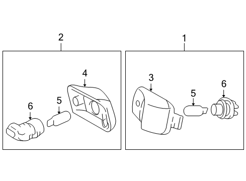 2007 Toyota Tacoma Bulbs License Lamp Diagram for 81270-0C010