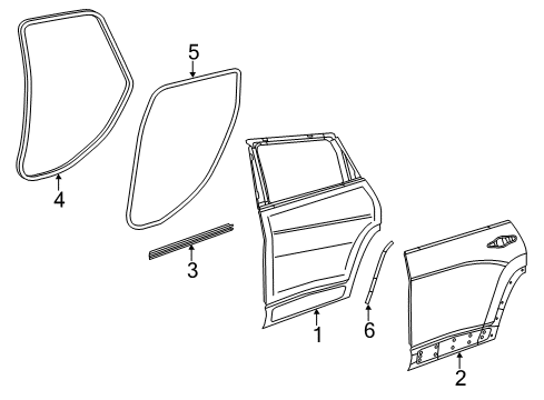 2020 Jeep Cherokee Rear Door WEATHERSTRIP-Rear Door Body Mounted Diagram for 5056308AA