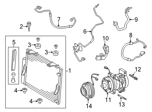 2014 Toyota Tundra A/C Condenser, Compressor & Lines Discharge Hose Diagram for 88711-0C110