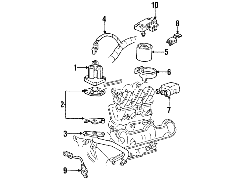 1995 Chevrolet Monte Carlo Emission Components Valve Asm, Idle Air Control Diagram for 17112349