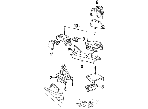 2001 Plymouth Prowler Engine & Trans Mounting Bracket-Engine Mount Diagram for 4786649AB