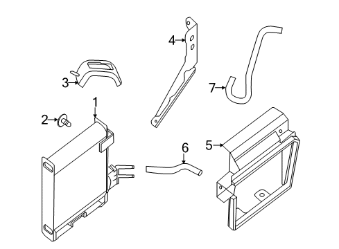 2013 Infiniti JX35 Trans Oil Cooler Air Guide Oil Cooler Trans Diagram for 21609-3JA0A