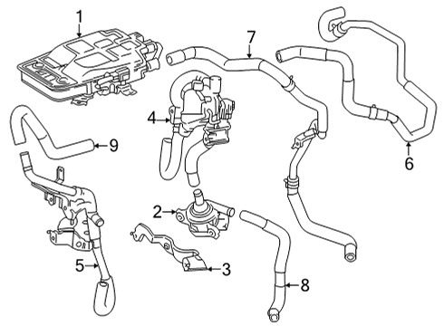 2022 Toyota Mirai Heater Components Auxiliary Pump Mount Bracket Diagram for 87121-62060