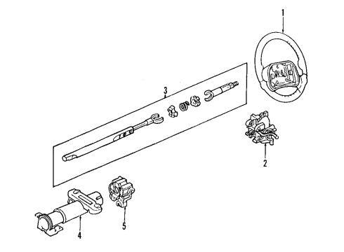 1997 Pontiac Sunfire Steering Column, Steering Wheel & Trim Column Asm-Steering Diagram for 26052724