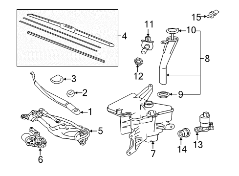 2017 Toyota Corolla iM Wiper & Washer Components Front Motor Diagram for 85110-12B70