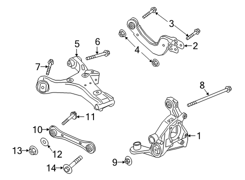 2022 Lincoln Corsair Rear Suspension Upper Control Arm Bolt Diagram for -W717705-S439