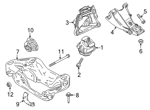 2017 BMW X5 Engine & Trans Mounting Engine Mount Bracket Front Right Diagram for 22116882036