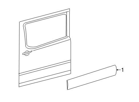 2008 Dodge Sprinter 3500 Exterior Trim - Side Loading Door APPLIQUE-Sliding Door Diagram for 1RQ30P01AA