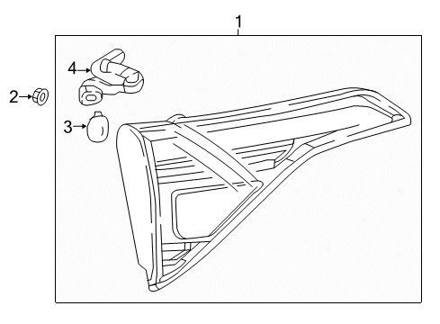 2019 GMC Acadia Bulbs Combo Lamp Diagram for 84697836