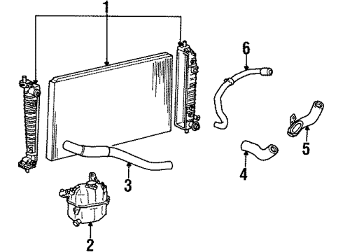 2000 Ford Windstar Radiator & Components Overflow Hose Diagram for XF2Z-8075-AA