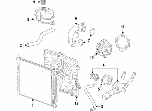 2019 Chevrolet Traverse Cooling System, Radiator, Water Pump, Cooling Fan Fan Module Diagram for 84725046