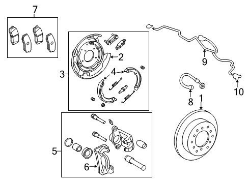 2008 Toyota Tundra Anti-Lock Brakes Splash Shield Diagram for 46520-0C010