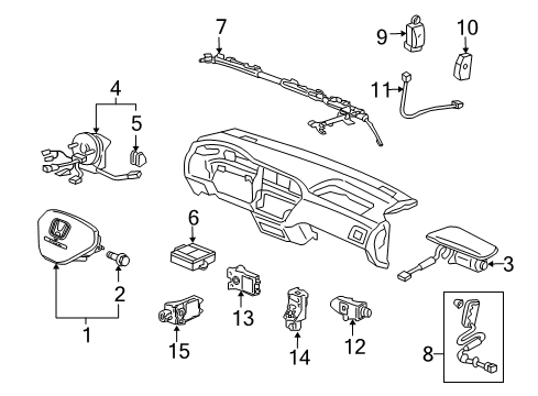 2006 Honda Ridgeline Air Bag Components OPDS Unit Diagram for 81161-SJC-A01