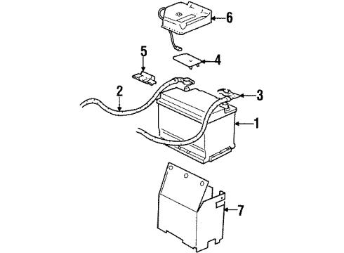 1998 Cadillac Catera Battery Cover Diagram for 90564736