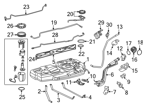 2018 Toyota Sienna Fuel System Components Fuel Pump Diagram for 77020-08070