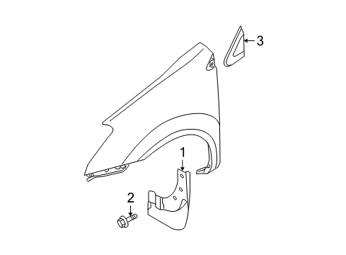 2013 Nissan Rogue Exterior Trim - Fender Mud Guard Set-Front Fender, Left Diagram for 63855-JM00A