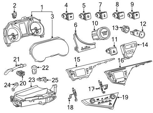 2019 Toyota Camry Ignition Lock Cylinder & Keys Diagram for 69057-33410