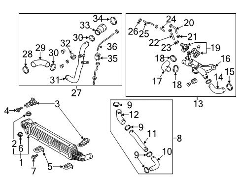 2018 Genesis G80 Turbocharger Joint-I/C Inlet Diagram for 282833L100