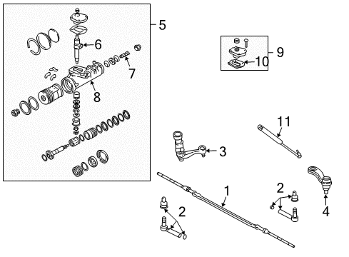 2001 Chevrolet Silverado 2500 HD P/S Pump & Hoses, Steering Gear & Linkage Gear Assembly Diagram for 15068759