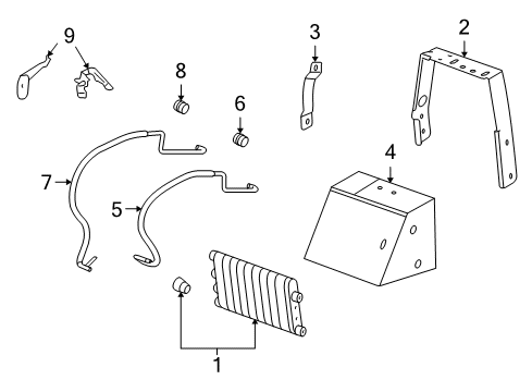 2007 Cadillac XLR Oil Cooler Oil Cooler Diagram for 10385354