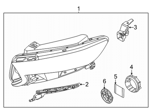 2020 Kia Cadenza Headlamp Components Bracket-Fr Bumper Co Diagram for 86558F6500