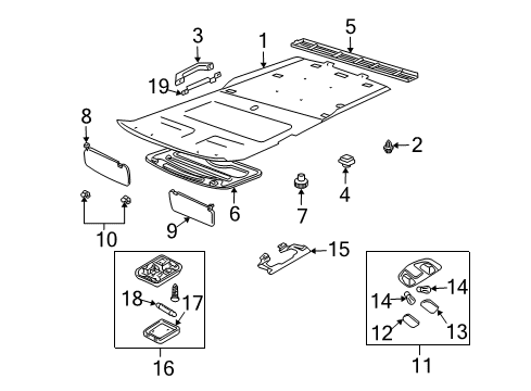 2003 Nissan Xterra Interior Trim - Roof Lamp Assembly-Map Diagram for 26430-9Z500