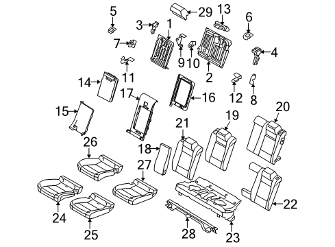 2013 BMW X6 Rear Seat Components Hood Catch Diagram for 52203410249