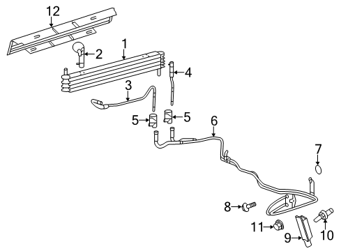 2009 Lincoln Navigator Trans Oil Cooler Oil Tube Bracket Diagram for AL3Z-7B147-B